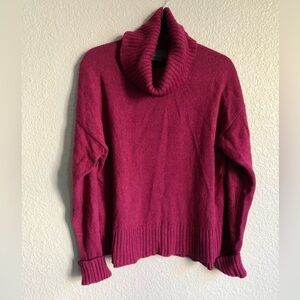 Anthropologie purple burgundy turtle neck knit sweater medium